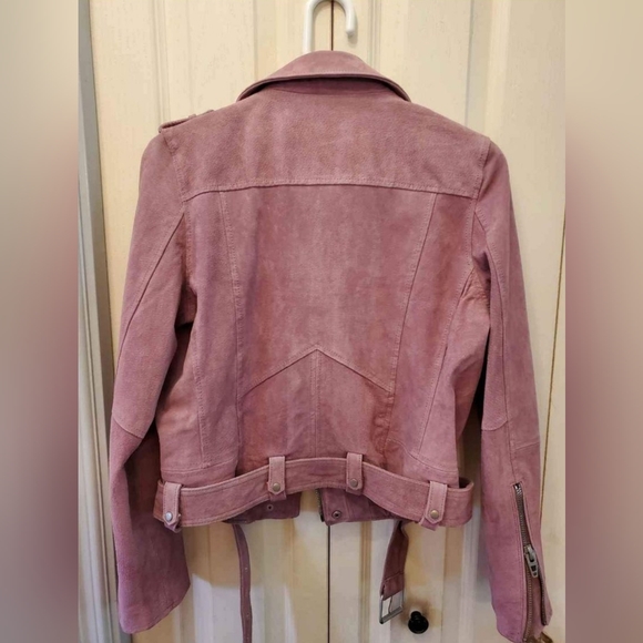 BLANKNYC suede moto jacket in 'lilac' - Picture 3 of 6